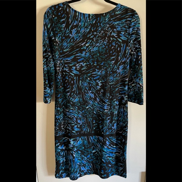 Dana Buchman Blue and Black Pattern Dress - Picture 4 of 9